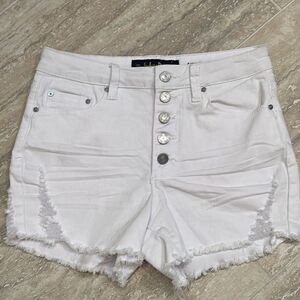 Indigo Rein white button front shorts, size 7